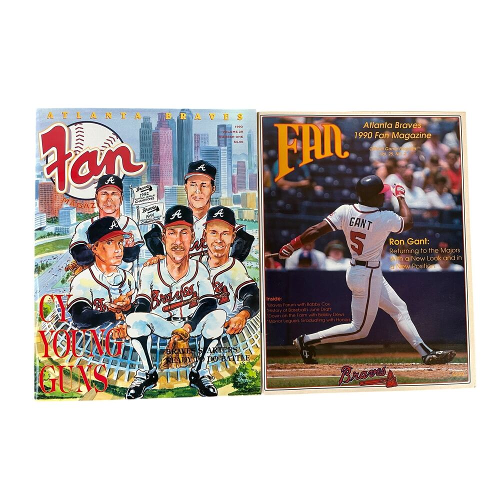 Atlanta Braves 1990 1993 Fan Magazine Lot Vol‎ 25 28 Ron Gant